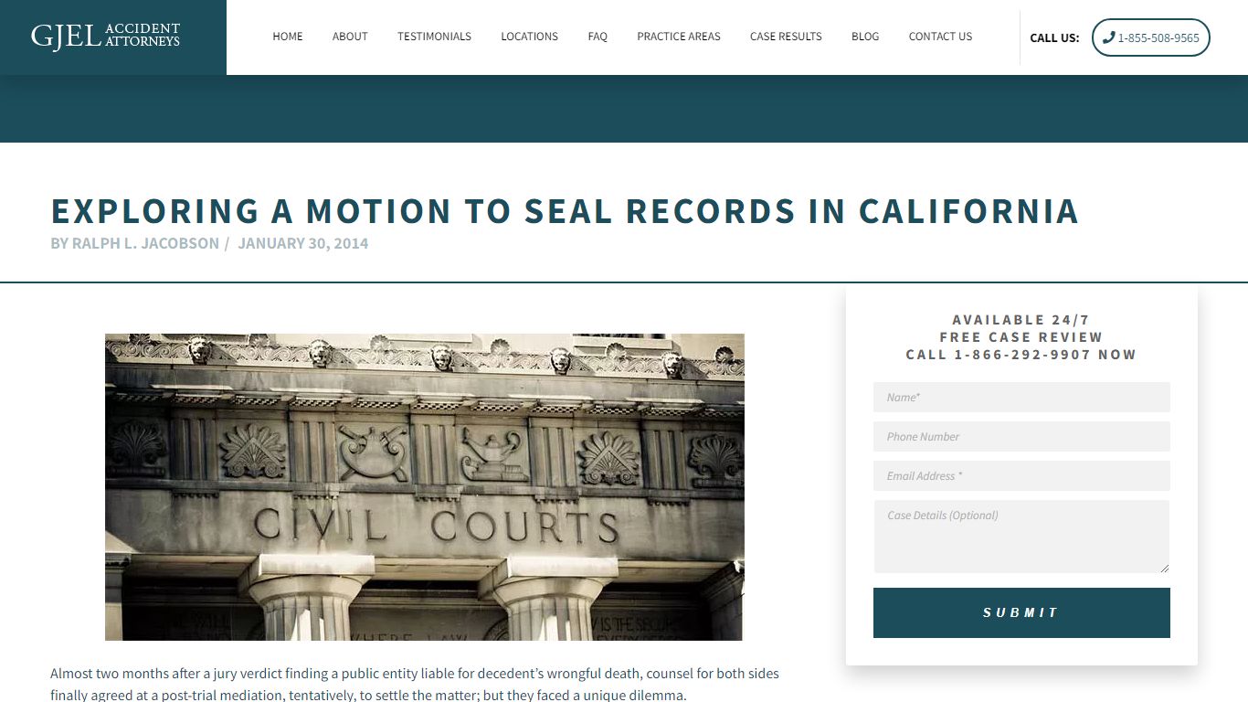 Motion to Seal Records in California: Exploring A Case